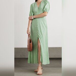 Rixo Staci dress – Green Tea-Length Dress (US 6/UK 10)